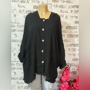Umgee Black Button-Up Jacket